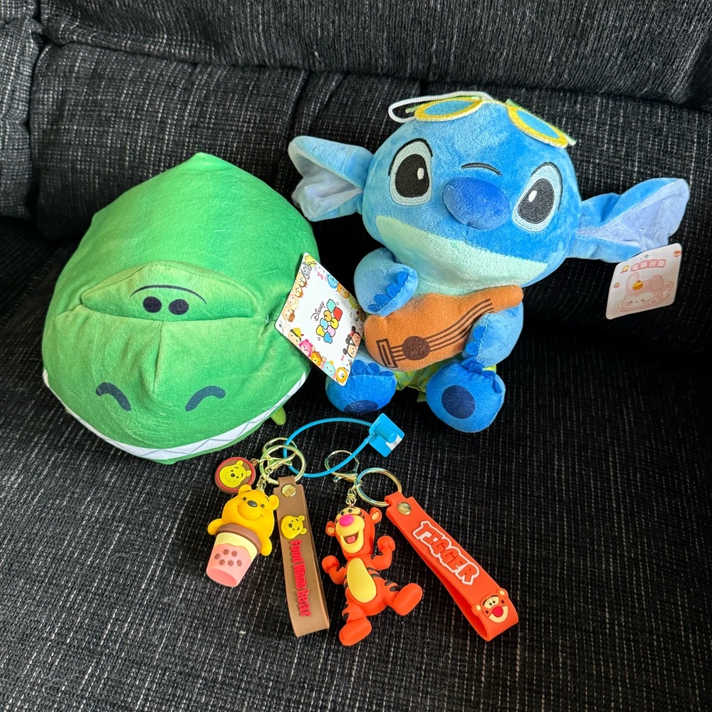 Disney Bundle Plushies and Keychains